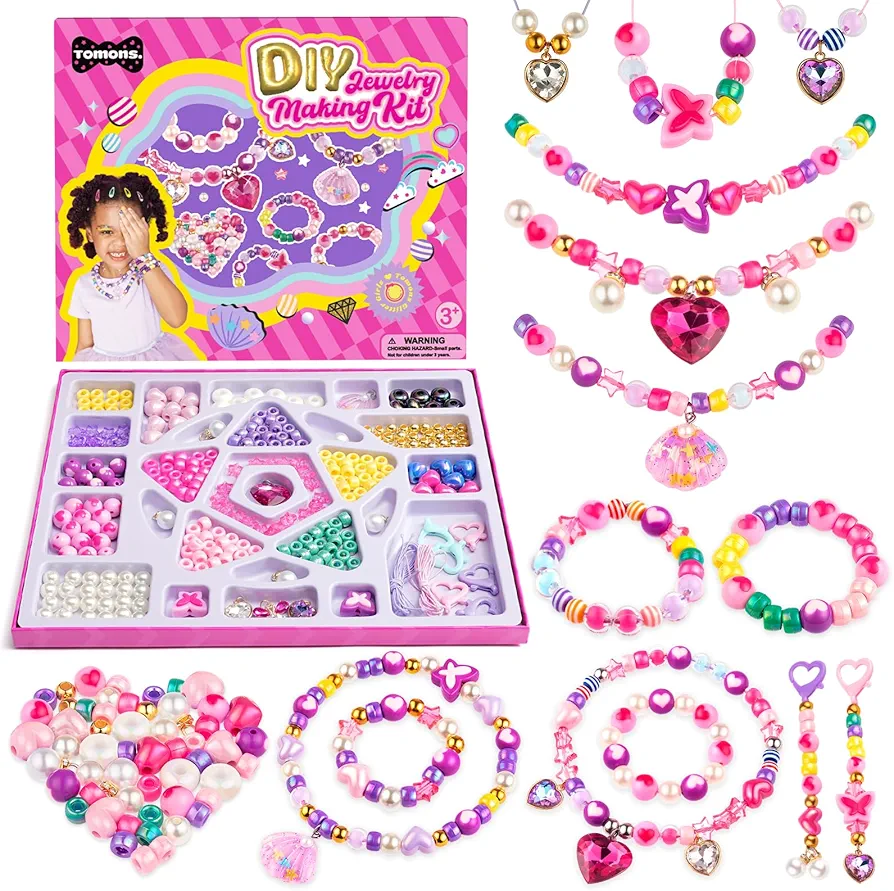 Tomons Jewelry Bracelet Making Kit for Girls,Arts and Crafts for Kids Ages 6-12, purple 2