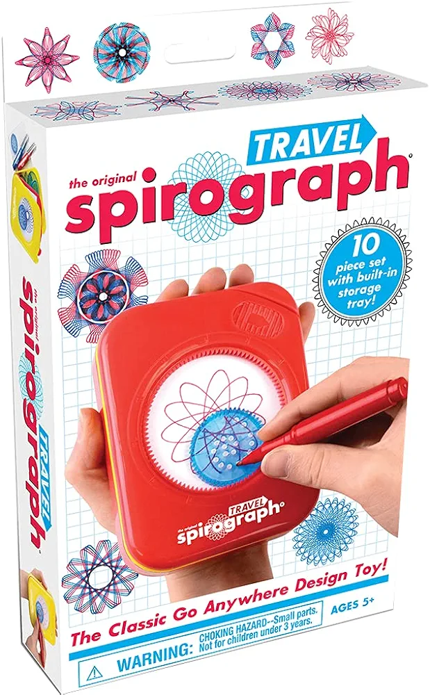 Spirograph Travel — The Classic Way to Make Countless Amazing Designs — Travel Art Activity On The Go! — for Ages 5+