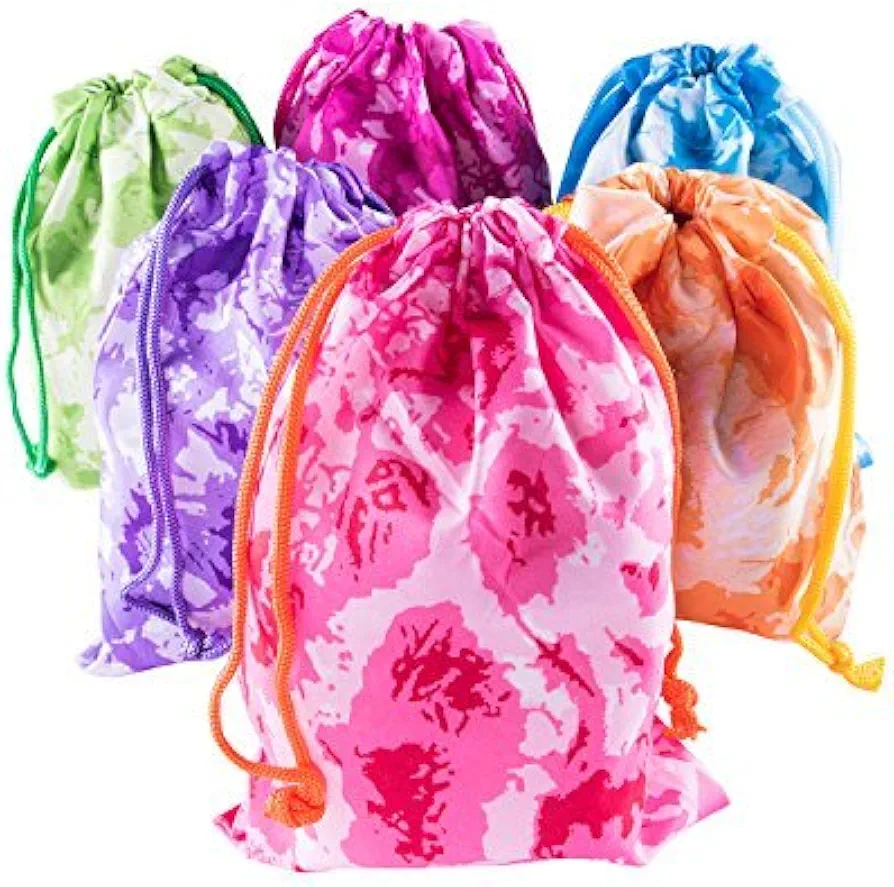 Super Z Outlet Tie-Dye Camouflage Drawstring Bags Party Favors, Arts & Crafts Activity (12 Pack)