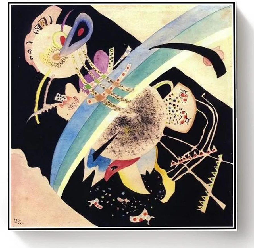 DIY Painting Kits for Adults Study for Circles On Black Painting by Wassily Kandinsky Arts Craft for Home Wall Decor