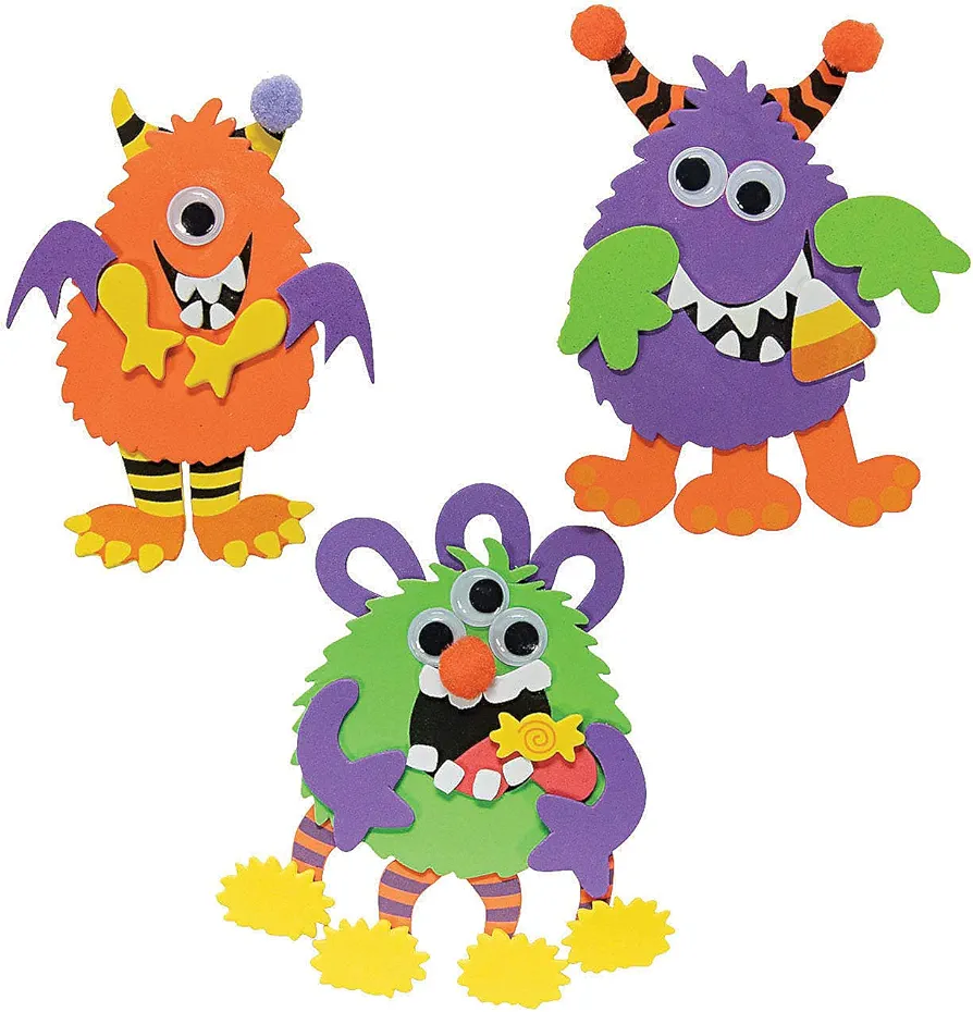 Foam Silly Monsters Magnet Craft Kit - Crafts for Kids and Fun Home Activities