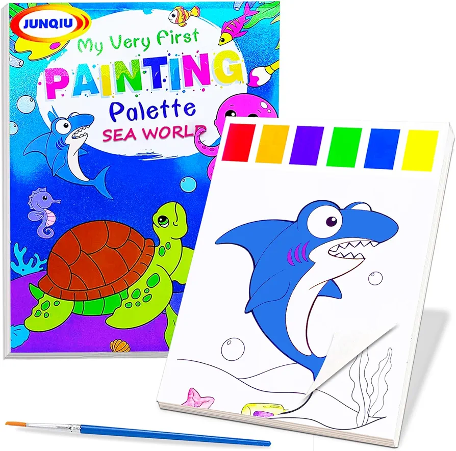 JUNQIU Water Color Paint Sets for Kids, Paint With Water: Mess Free Coloring for Toddlers-Magic Paint Set for Kids- Arts & Crafts Kit for Kids Ages 3 4 5 6 7 8- Boys Girl Activities