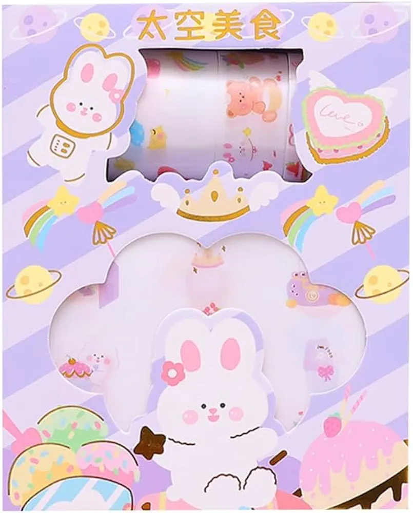 12 Rolls Washi Tape Set Cute Cartoon Decorative Tape Sticker for Scrapbooking,Planners,Gift Wrapping,DIY Crafts Art