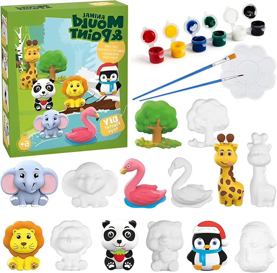 Jade Hare Kids Arts and Crafts Set Painting Kit, Paint Your Own Figurines, STEM Projects Creative Activity DIY Toys Gift, Ceramic Painting Kit for Kids, Girls, Boys, Toddlers Children's Day Gift