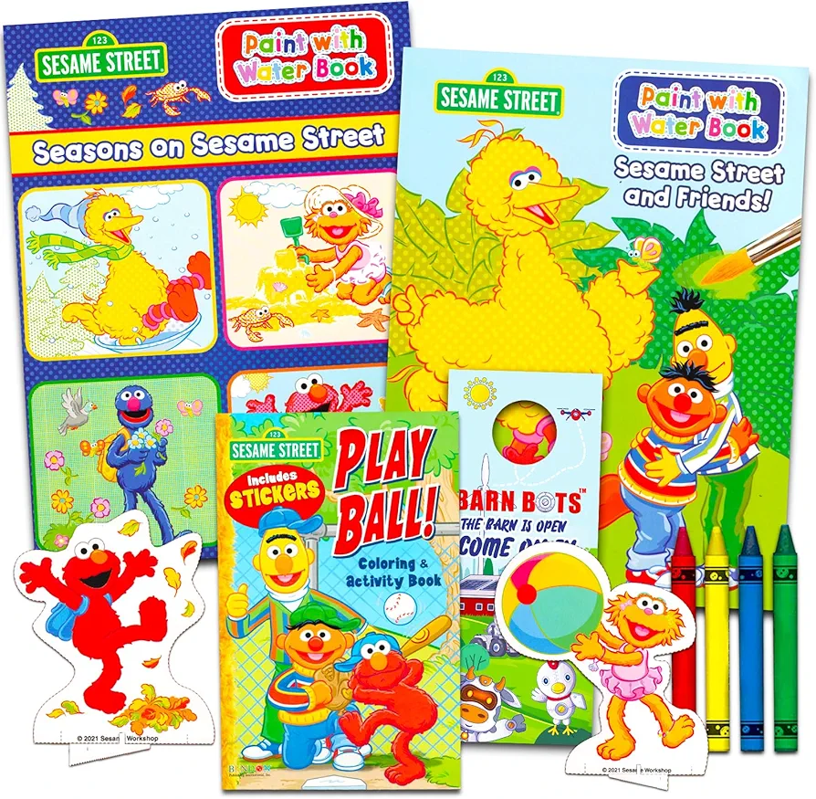 Sesame Street Coloring and Activity Kit - 5 Pc Bundle with 2 Sesame Street Paint with Water Books, Sesame Street Coloring Book, and More | Sesame Street Coloring Set for Kids, Boys, Girls