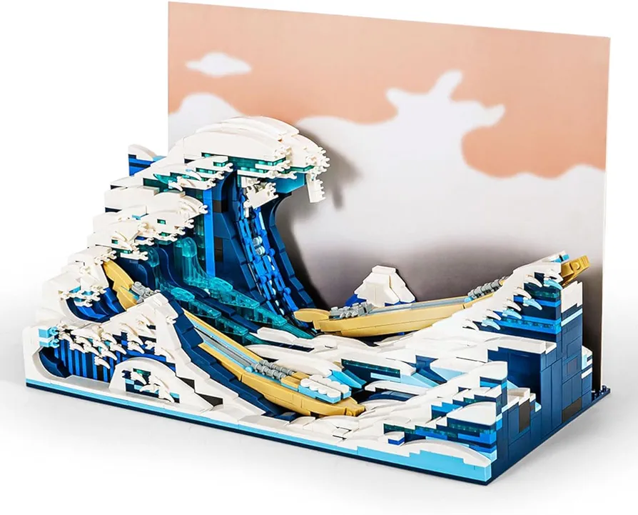 SEMKY The Great Wave Mini Building Block Set (1786 Pieces) -Building Blocks Gifts for Kid and Adult