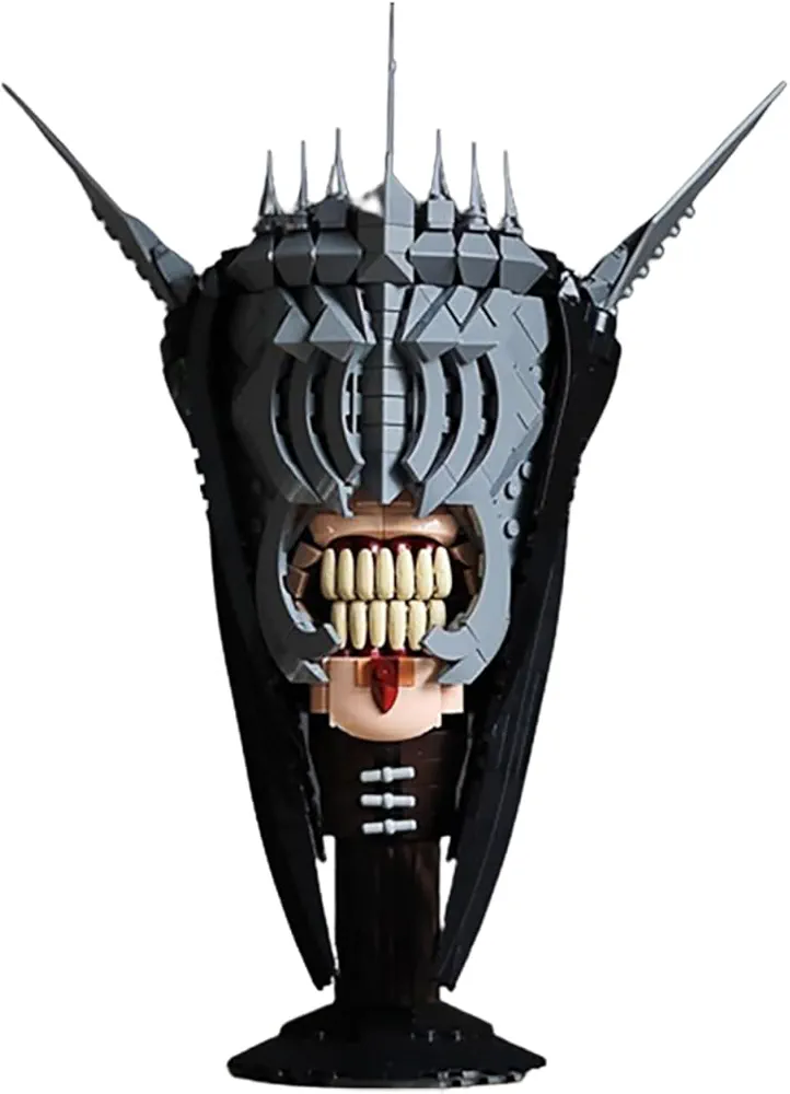 OyaDm Movie Serie Mouth of Sauron Building Set,Iconic Helmet with Menacing Smile,Black Skull Model Kits Home Decoration,MOC Toy Gift for 14+ boy 694pcs