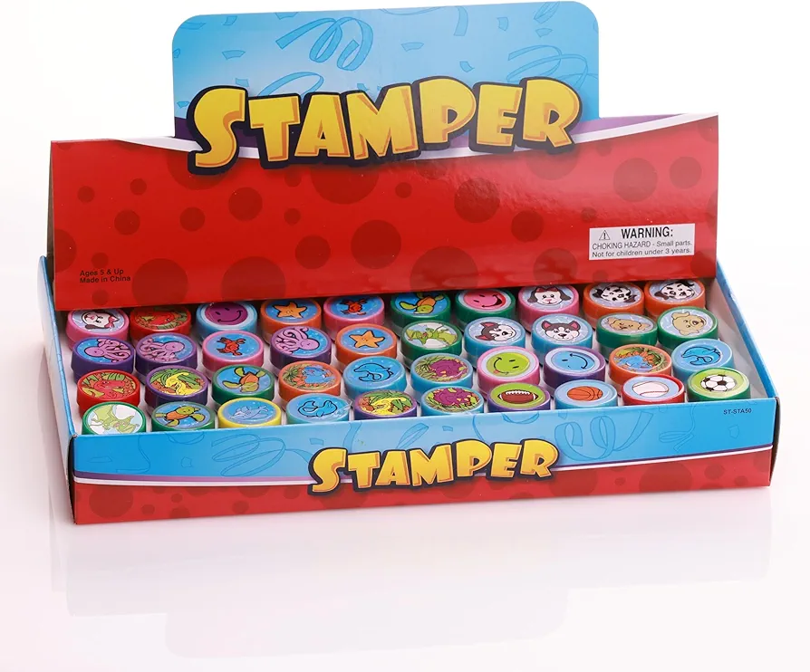 Assorted Stamps for Kids Self Inking Stamp Set of 50 pcs Small Ink Stamps Cute Hand Stampers for Crafting and Art Projects - Teacher Stamps Classroom Party Favors School Supplies Treasure Box Prizes