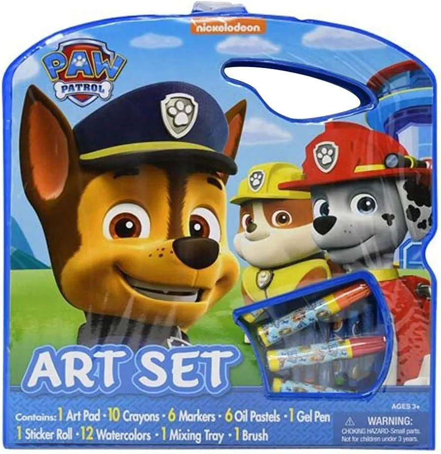 Nickelodeon Paw Patrol 40pc Art Supplies Coloring Books Travel Tote Set Boys Ages 3 and Up