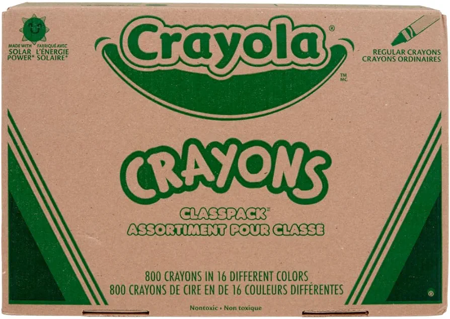 Crayola Crayon Classpack - 800ct (16 Assorted Colors), Bulk School Supplies for Teachers, Kids Crayons, Arts & Crafts Classroom Supplies, 3+