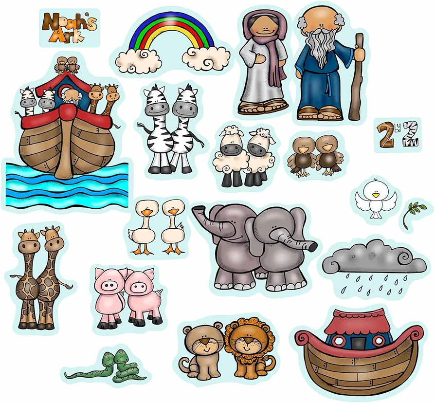 Noah's Ark Felt Story Set Bible Flannel Board Stories 20 Pieces Activity Pages Precut Figures noah