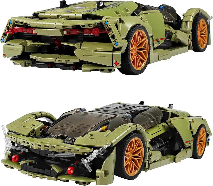 SVIOKODX Sports Car Technic Building Blocks,Model Cars for Adults,1：14 Moc Car Building Blocks,Collectible Kits for Kids,Gifts for Motorsports Enthusiasts (1406 Pieces Bricks)
