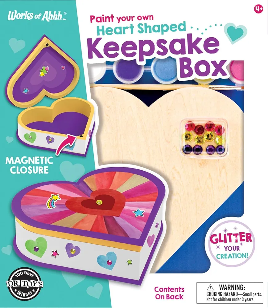 Works of Ahhh... Craft Set - Heart Shaped Box Classic Wood Paint Kit