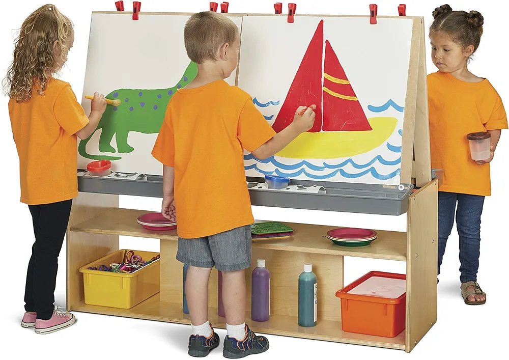 Jonti-Craft 7093YT 4 Station Art Center, Wood