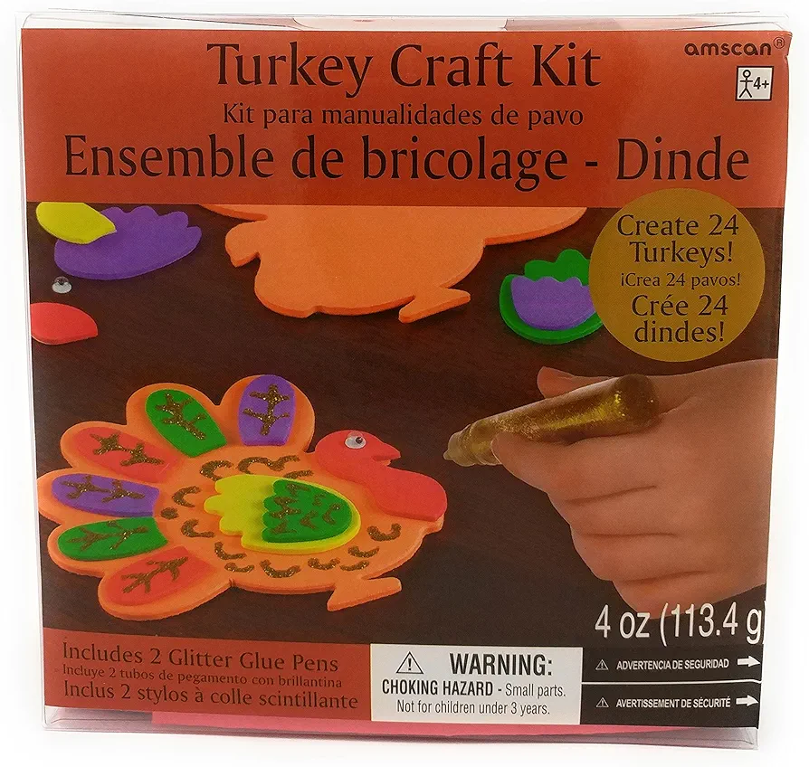 Thanksgiving Party Turkey Craft Kit | Makes Up To 24 Turkeys | Party Activity