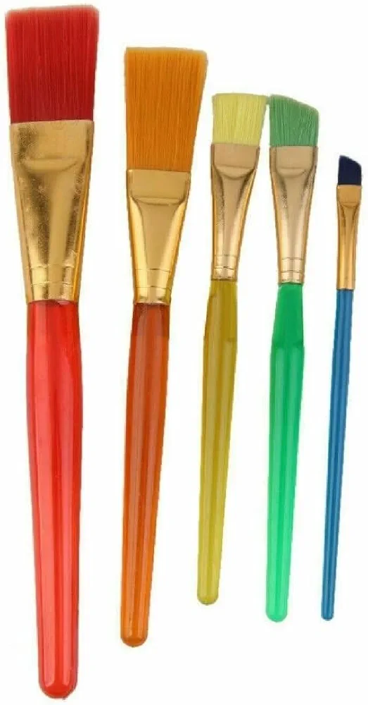 The Home Fusion Company 5 Pcs Kids Paint Brushes Assorted Size Art Craft Artist Painting Brush Set