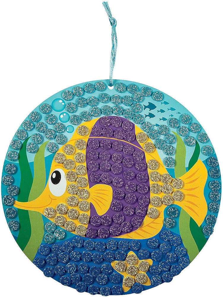 Glitter Mosaic Fish Craft Kit -12 - Crafts for Kids and Fun Home Activities