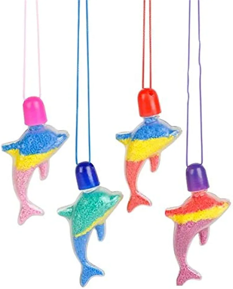 Rhode Island Novelty Dolphin Sand Art Necklace