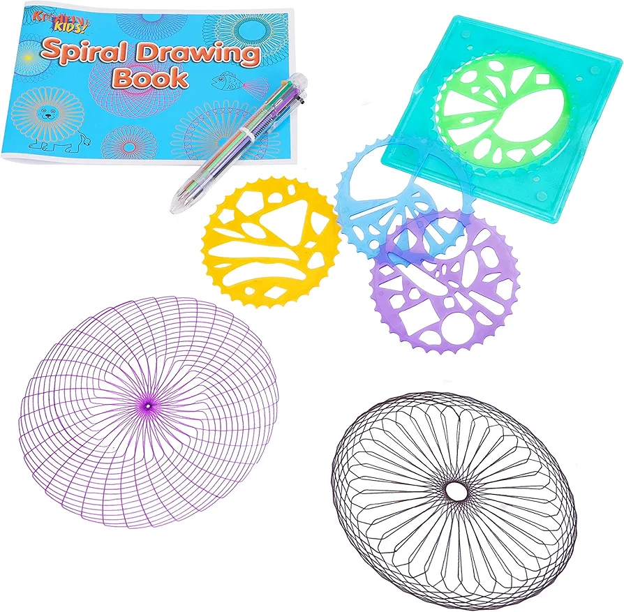 Toyland® Spiral Art Set with 4 Drawing Wheels & 6 Colour Quick Switch Pen - Creative Toys - Arts & Crafts