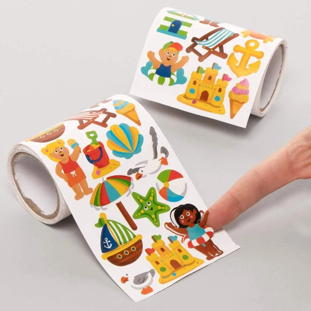 Baker Ross FE309 Seaside Stickers for Kids - Pack of 600, Craft Stickers for Children, Value Pack, Ideal for Arts and Crafts Projects, Childs Scrapbook Stickers and Reward Charts