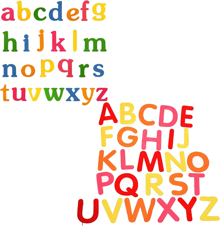 BLUECELL BCP Random Color Set A to Z Lowercase Letters Alphabet Felt Letters + Set A to Z Uppercase Letters Felt Letters