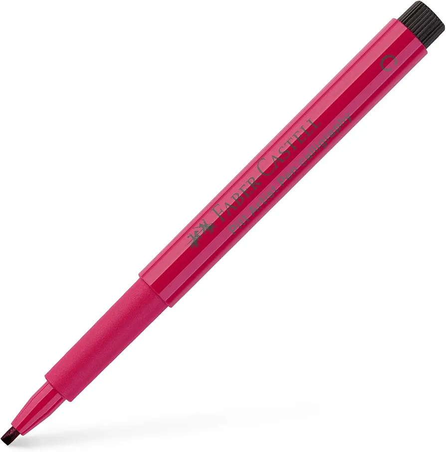 Faber-Castell Art & Graphic Pitt Artist Pen Calligraphy India Ink Pen, Pink Carmine, Single Pitt Pen, For Art, Craft, Drawing, Sketching, Home, School, University, Colouring