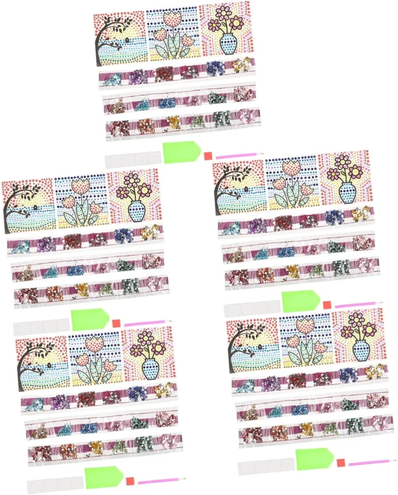 Vaguelly 5 Sets Diamond Drawing Girl Crafts for Kids Ages 6-8 Christmas for Kids Art Kits for Kids 9-12 Girls Craft Kits Kids Craft 5d DIY Paintings Decal Diamond Window Art