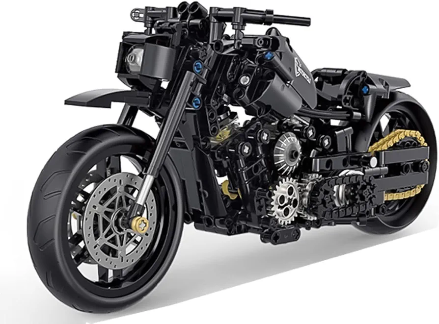 Yunigzmy Motorcycle Toy Building Kits, 586 PCS Motorcycle Building Block Set, Motorbike Model Stem Building Bricks Sets Toy Gift for Kids Adult, Compatible with Major Brands