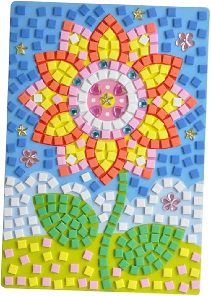 Gogogmee Kid Stickers 6pcs Stickers DIY Stickers Kit Mosaic Sticker Picture Stickers for Kids Mosaic Stickers Mosaic Sticker Art for Kids Kits Airplane Crafting Supplies Child