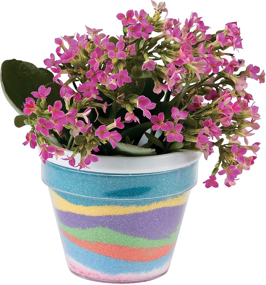 Sand Art Flower Pot (Set of 12) Crafts for Kids and Fun Home Activities