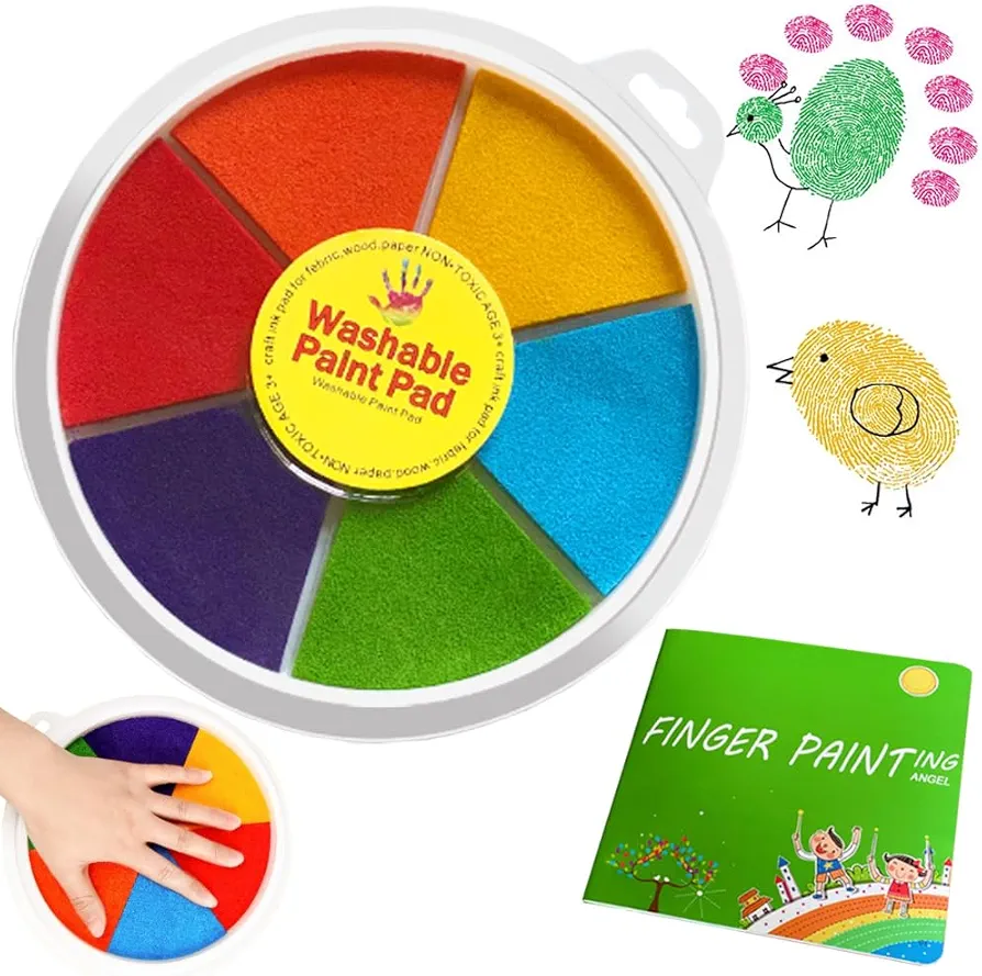 Funny Finger Painting Kit, Kids Washable Finger Paint Set Funny Finger Painting Kit and Book for Kids Ages 4-8, Finger Drawing Crafts Mud Painting Kit Children's Finger Drawing Toys (6 Color)