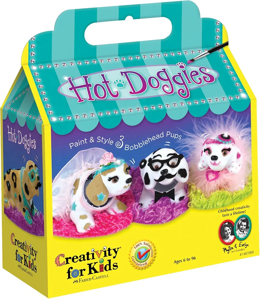 Creativity for Kids Haute Doggies Craft Kit – Makes 3 Bobble-Head Dogs – Teaches Beneficial Skills – For Ages 7 and Up