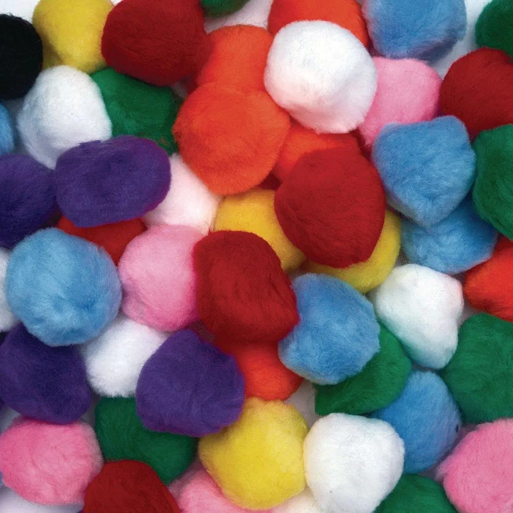 Colorations Super Fluffy Soft Acrylic Jumbo Pom Poms, Set of 50, 2 inches, Resealable Bag, for Kids, Arts & Crafts, DIY Crafts, Hobby Supplies, Creative Craft DIY Material, Quality