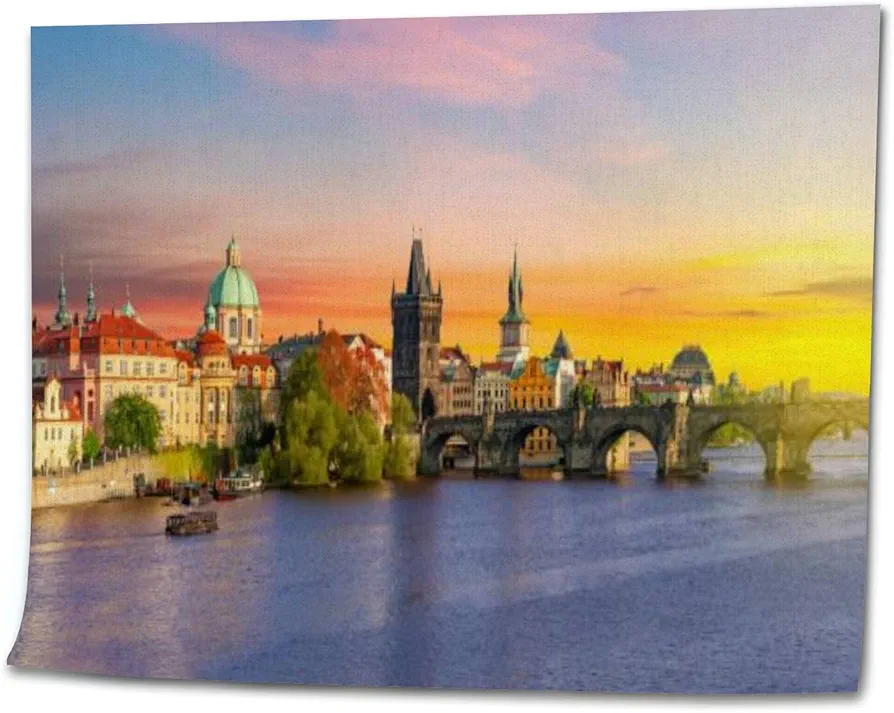 Classic Prague panorama Old Town Bridge Tower Charles bridge Vltava DIY Digital Oil Painting Set Acrylic Oil Painting Arts Craft Paint By Number Kits For Adult Kids Beginner Children Wall Decor