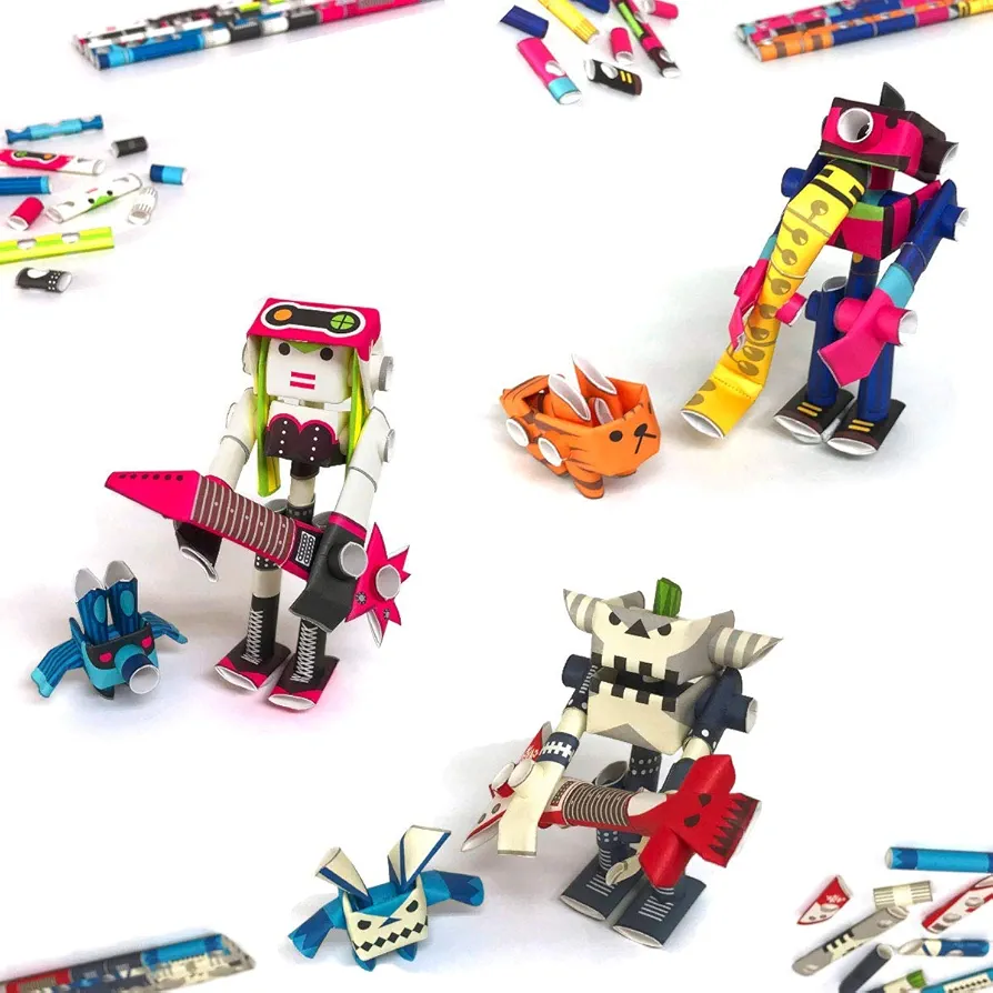 DIY 3D Puzzle Paper Craft Kit Value Pack 3 pcs Set (Rock Stars) - Japanese Arts and Craft Kit for Kids and Adults
