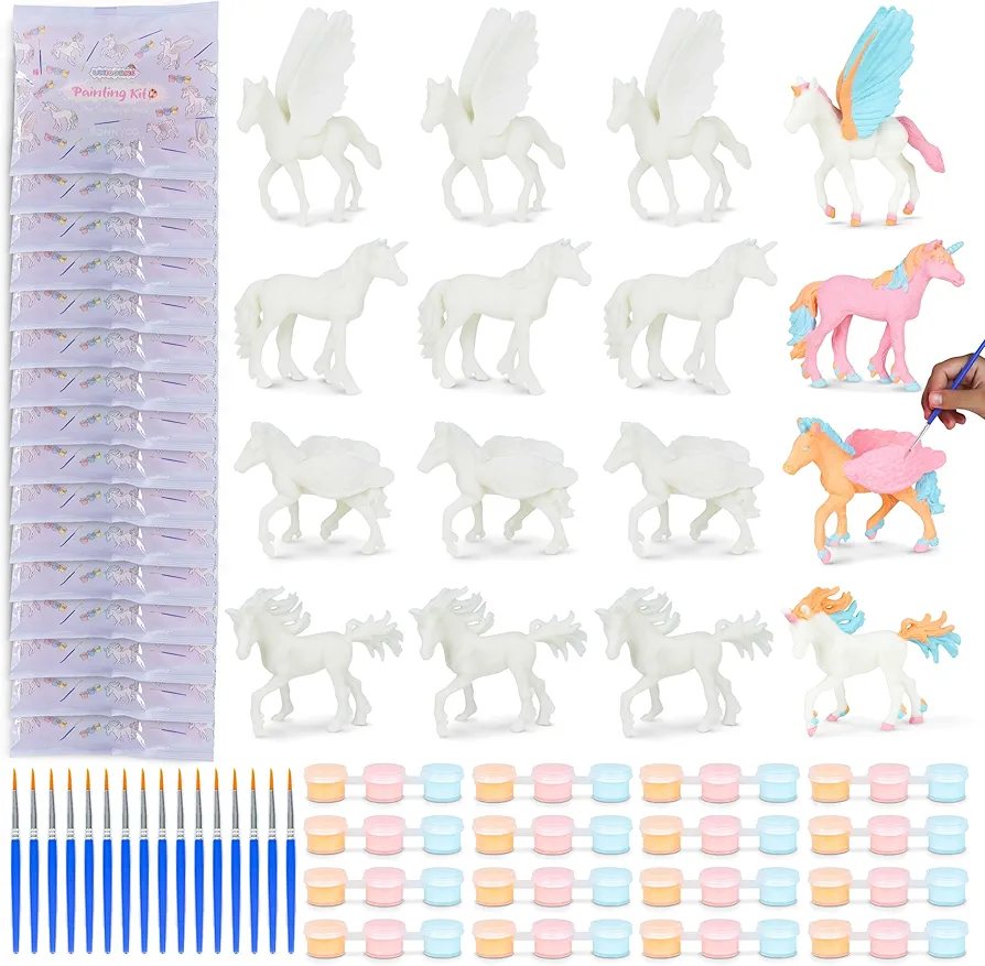 Unicorn Party Favors Painting Kit Pack 16 - BONNYCO | Pinata Stuffers, Kids Party Favors, Prizes for Kids, Unicorn Party Supplies, Paint Party Favors, Girls Birthday Party Favors for Kids Goodie Bags