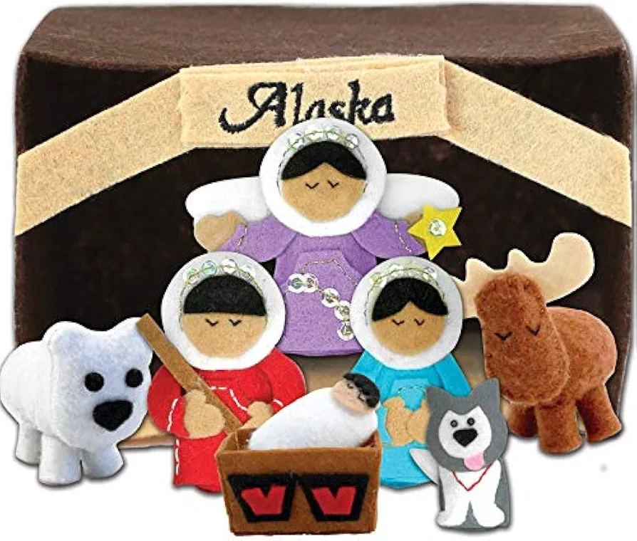 ACE USA Alaskan Felt Nativity Set 9Pc Figures