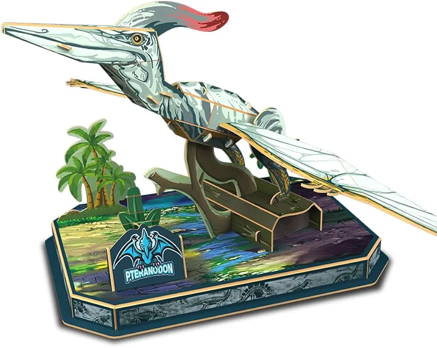3D Dinosaur Puzzle Set, Pterosaur Model, 30 Pcs Puzzle for Craft Kit for Boys Gift Ages 7+, STEM Toys Gifts for Kids