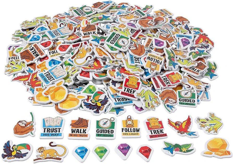 Fun Express Treasure Hunt Foam Shapes - Craft Supplies - VBS Vacation Bible School Supplies/Decor - 300 Pieces