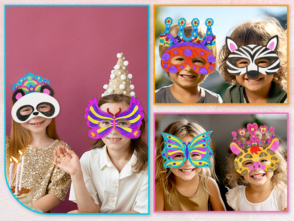 make color your own paper masks and crowns