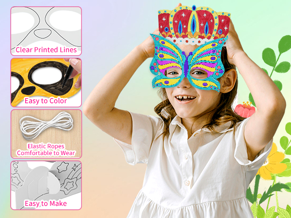 make color your own paper masks and crowns
