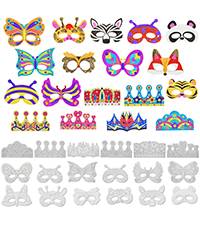 Color Your Own Paper Mask and crowns