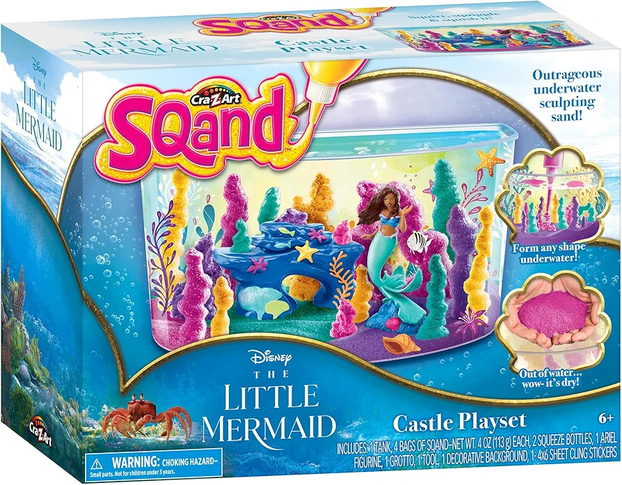Cra-Z-Art Disney The Little Mermaid Sqand Castle Playset, Underwater Scultpting Sand Kit for Ages 6 and Up