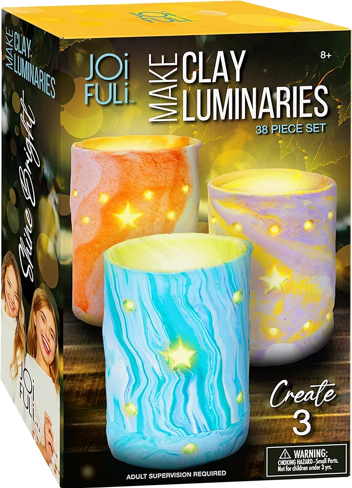 JOiFULi DIY Clay Luminaries Clay Craft Kit Gifts for Kids Girls and Boys Teens Ages 8 9 10 11 12 Years Old and Up