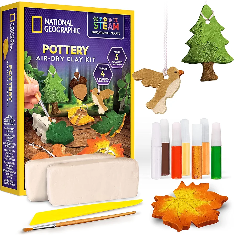 Modeling Clay Arts & Crafts Kit - Air Dry Clay for Kids Craft Kit with 2 lb. Clay, Sculpting Tool, Paints & More, Make Your Own Clay Creations, Ornaments, and Other Air Dry Pottery