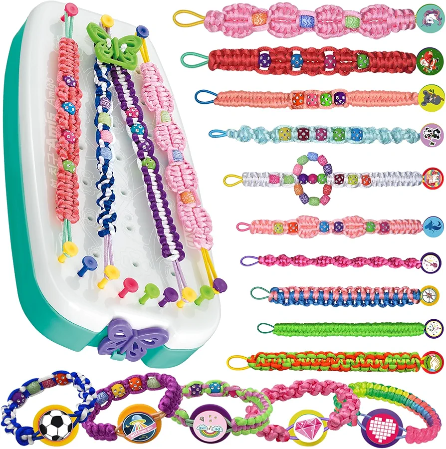 Friendship Bracelet Making Kit Toys for Girls, Ages 7-12 Girls Gifts Ideas, Arts and Crafts String Maker, Bracelet DIY, Kids Jewelry Kit, Best Gifts Ideas for Kids Age 7 8 9 10 11 12 Year Old