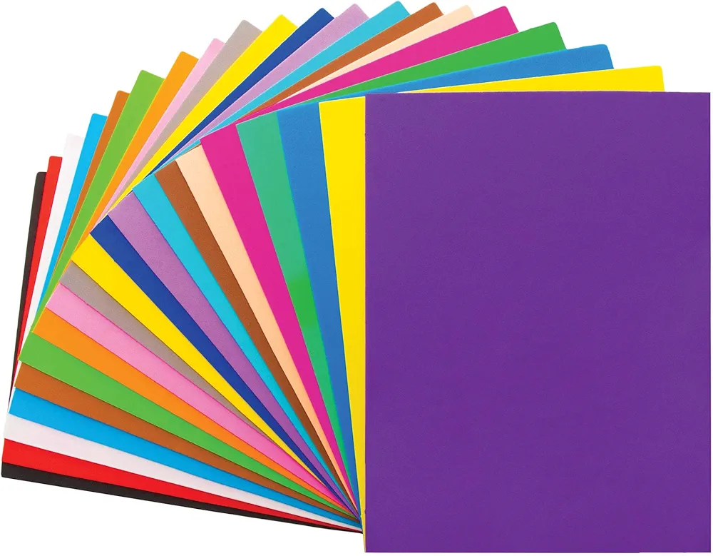 Baker Ross AW961 Foam Sheets Classpack - Pack of 50, Class Pack of Craft Pages for Kids Arts and Craft Activities, Great for Cutting, Gluing or Sewing!