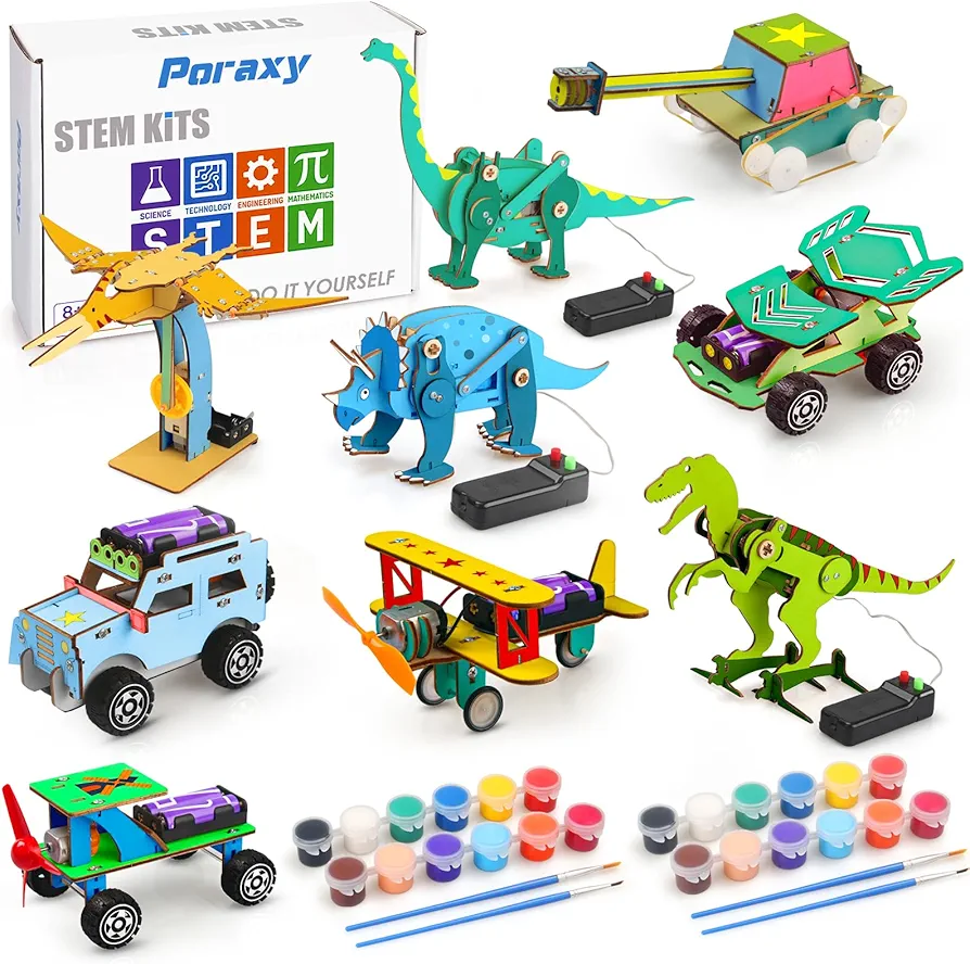 9 in 1 STEM Kits for Kids 8-10-12, Toys for Ages 8-13, Arts and Crafts, Wooden 3D Puzzles, STEM Projects, Science Educational Building Kits, Gifts for 8 9 10 11 12 13 Year Old Boys and Girls