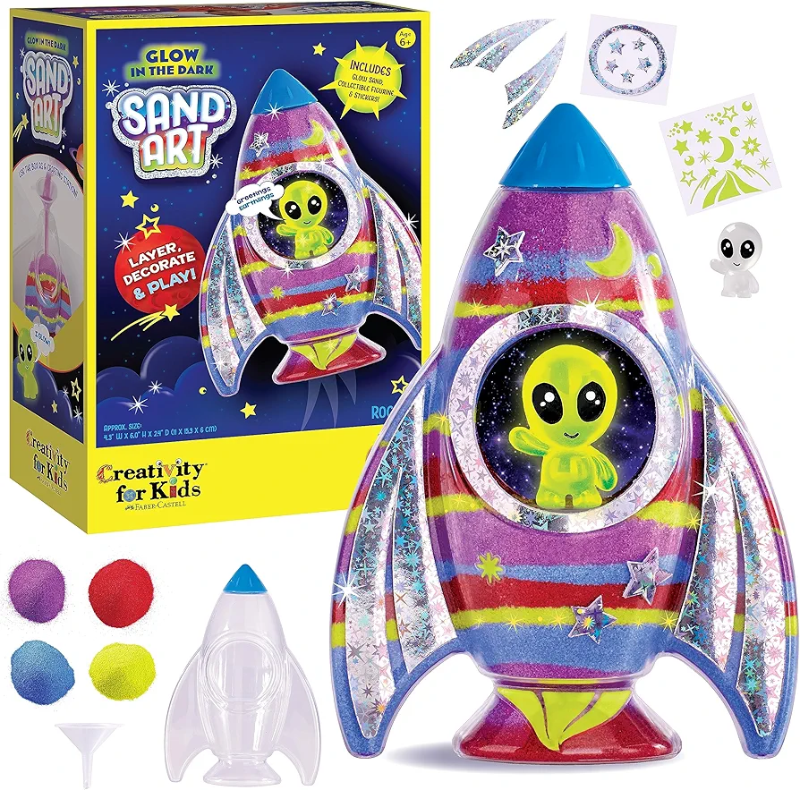 Creativity for Kids Sand Art Kit: Rocket Ship - DIY Kids Space Toys,Gifts for Girls and Boys Ages 6-8+