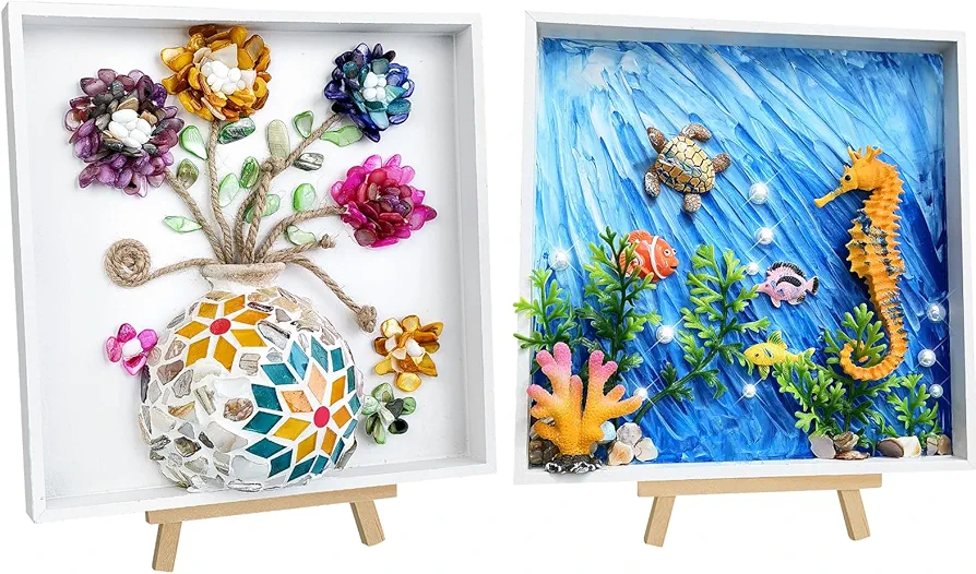 DIY Vase Mosaic Painting Kit, DIY Mosaic Arts and Craft Kits with Vase Flower Mosaic Accessories, Handmade Sticker Painting Gem Art Kit for Kids Christmas Room Decor
